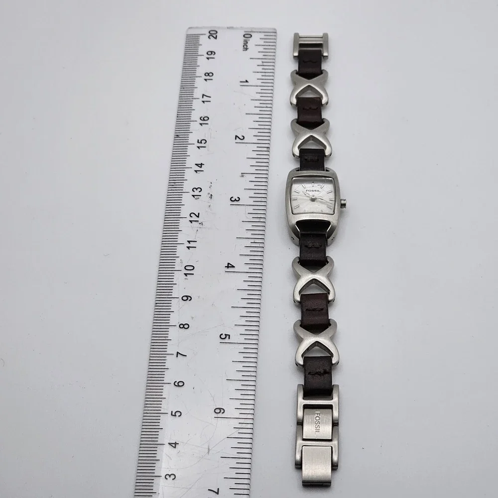 Fossil ES-1645 Women Watch 17mm Rectangle Dial Silver Tone